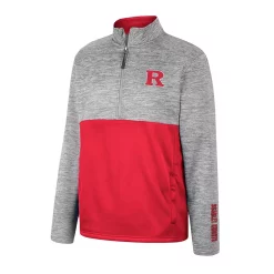 Men's Colosseum Heather Gray Rutgers Scarlet Knights John Half-Zip Pullover Jacket -Colosseum shop 6025222 ALT2