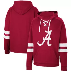 Men's Colosseum Crimson Alabama Crimson Tide Lace-Up 4.0 Pullover Hoodie