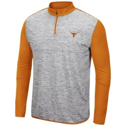 Men's Colosseum Heather Gray/Texas Orange Texas Longhorns Prospect Quarter-Zip Jacket -Colosseum shop 6025398 ALT2