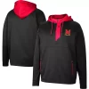 Men's Colosseum Black Maryland Terrapins Luge 3.0 Quarter-Zip Hoodie