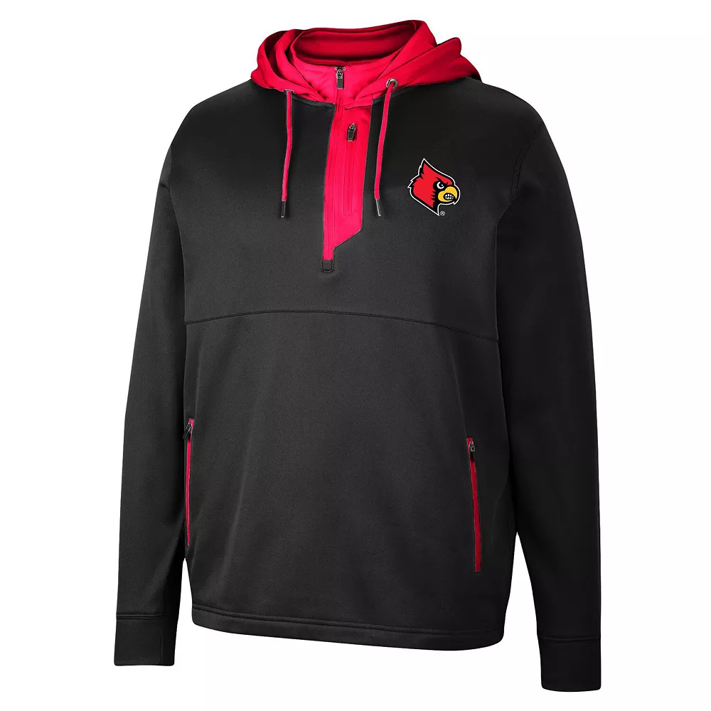 Men's Colosseum Black Louisville Cardinals Luge 3.0 Quarter-Zip Hoodie 3 Men's Colosseum Black Louisville Cardinals Luge 3.0 Quarter-Zip Hoodie - Image 3