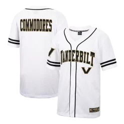 Men's Colosseum White Vanderbilt Commodores Free-Spirited Team Full-Button Baseball Jersey
