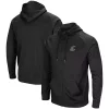Men's Colosseum Black Washington State Cougars Blackout 3.0 Tonal Raglan Full-Zip Hoodie