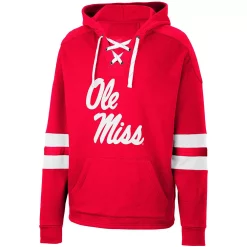 Men's Colosseum Red Ole Miss Rebels Lace-Up 4.0 Pullover Hoodie -Colosseum shop 6026027 ALT2
