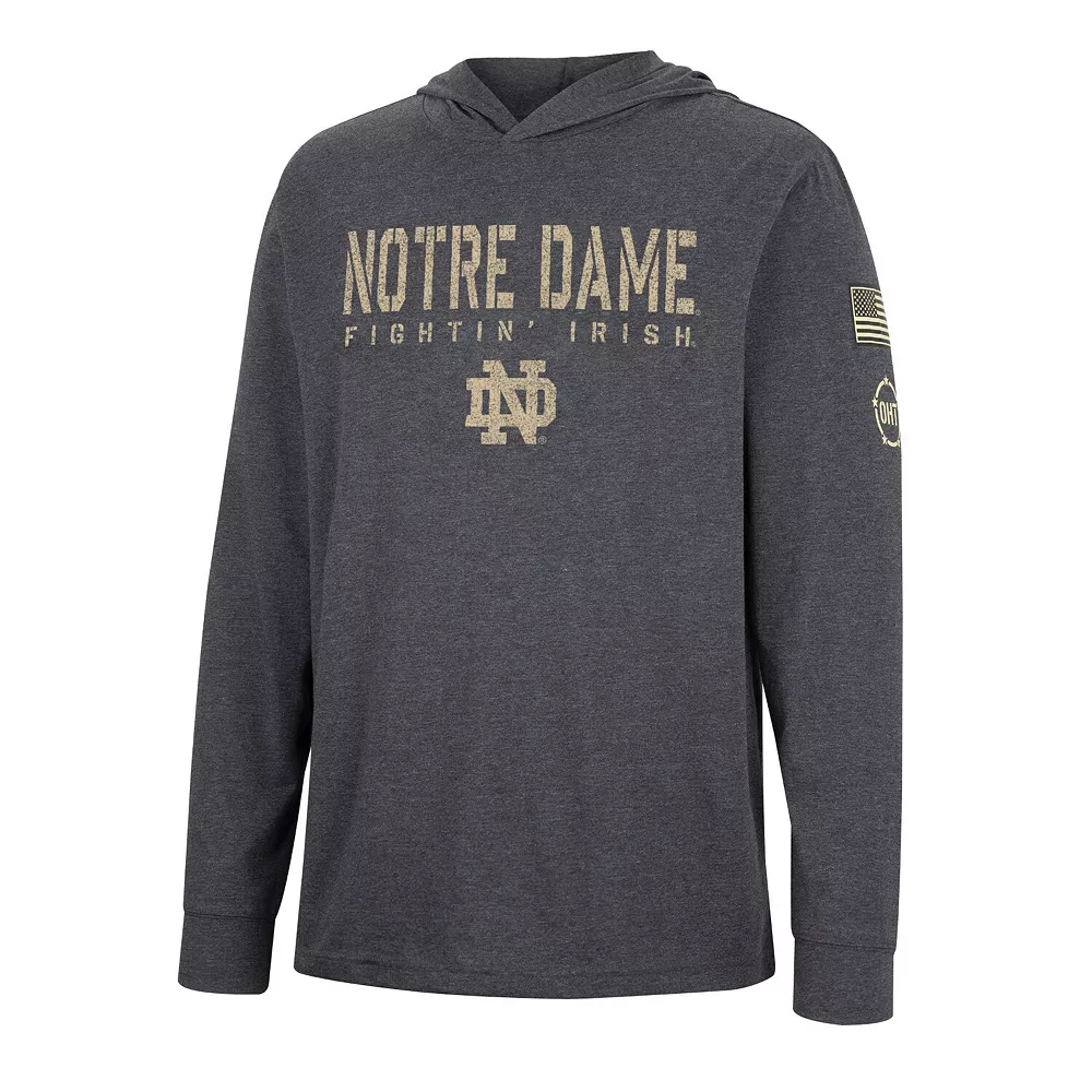 Men's Colosseum Charcoal Notre Dame Fighting Irish Team OHT Military Appreciation Hoodie Long Sleeve T-Shirt 3 Men's Colosseum Charcoal Notre Dame Fighting Irish Team OHT Military Appreciation Hoodie Long Sleeve T-Shirt - Image 3