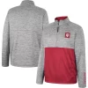 Men's Colosseum Heather Gray Indiana Hoosiers John Half-Zip Pullover Jacket