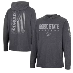 Men's Colosseum Charcoal Boise State Broncos Team OHT Military Appreciation Hoodie Long Sleeve T-Shirt