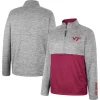 Men's Colosseum Heather Gray Virginia Tech Hokies John Half-Zip Pullover Jacket
