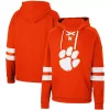 Men's Colosseum Orange Clemson Tigers Lace-Up 4.0 Pullover Hoodie