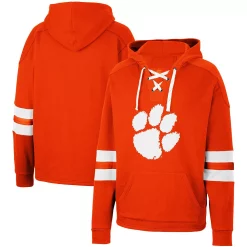 Men's Colosseum Orange Clemson Tigers Lace-Up 4.0 Pullover Hoodie