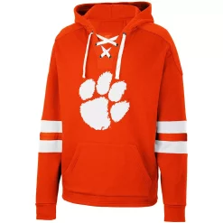 Men's Colosseum Orange Clemson Tigers Lace-Up 4.0 Pullover Hoodie -Colosseum shop 6026781 ALT2