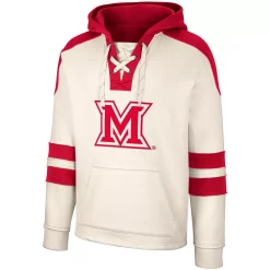 Men's Colosseum Cream Miami University RedHawks Lace-Up 4.0 Vintage Pullover Hoodie -Colosseum shop 6026834 ALT2