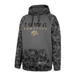 Men's Colosseum Charcoal Iowa Hawkeyes OHT Military Appreciation Camo Stack Raglan Pullover Hoodie -Colosseum shop 6026981 ALT2