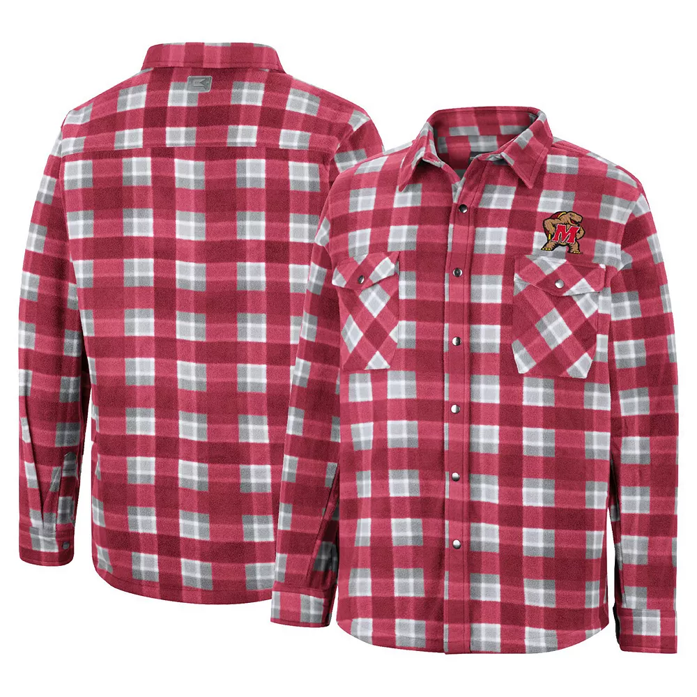 Men's Colosseum Red Maryland Terrapins Ellis Full-Snap Jacket 1 Men's Colosseum Red Maryland Terrapins Ellis Full-Snap Jacket