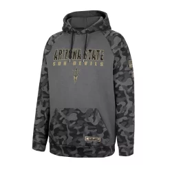 Men's Colosseum Charcoal Arizona State Sun Devils OHT Military Appreciation Camo Stack Raglan Pullover Hoodie -Colosseum shop 6027138 ALT2