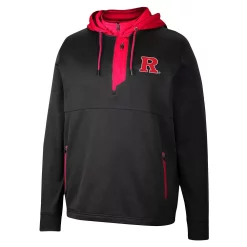 Men's Colosseum Black Rutgers Scarlet Knights Luge 3.0 Quarter-Zip Hoodie -Colosseum shop 6027600 ALT2