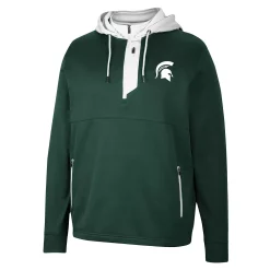 Men's Colosseum Green Michigan State Spartans Luge 3.0 Quarter-Zip Hoodie -Colosseum shop 6028036 ALT2