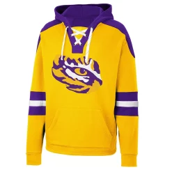 Men's Colosseum Gold LSU Tigers Lace-Up 4.0 Pullover Hoodie -Colosseum shop 6028335 ALT2