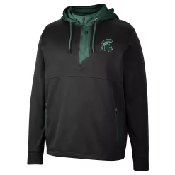 Men's Colosseum Black Michigan State Spartans Luge 3.0 Quarter-Zip Hoodie -Colosseum shop 6028886 ALT2
