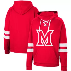 Men's Colosseum Red Miami University RedHawks Lace-Up 4.0 Pullover Hoodie