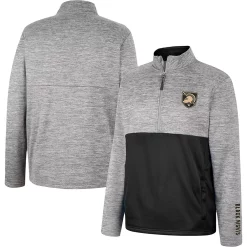 Men's Colosseum Heather Gray Army Black Knights John Half-Zip Pullover Jacket