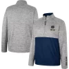 Men's Colosseum Heather Gray Notre Dame Fighting Irish John Half-Zip Pullover Jacket