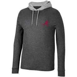 Men's Colosseum Black Alabama Crimson Tide Ballot Waffle-Knit Thermal Long Sleeve Hoodie T-Shirt -Colosseum shop 6029358 ALT2