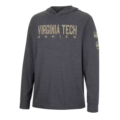 Men's Colosseum Charcoal Virginia Tech Hokies Team OHT Military Appreciation Hoodie Long Sleeve T-Shirt -Colosseum shop 6029362 ALT2
