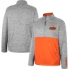 Men's Colosseum Heather Gray Oklahoma State Cowboys John Half-Zip Jacket