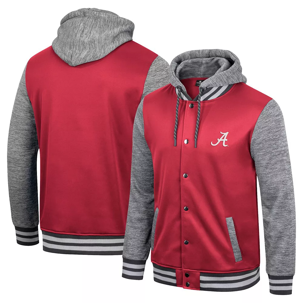 Men's Colosseum Crimson Alabama Crimson Tide Robinson Hoodie Full-Snap Jacket 1 Men's Colosseum Crimson Alabama Crimson Tide Robinson Hoodie Full-Snap Jacket