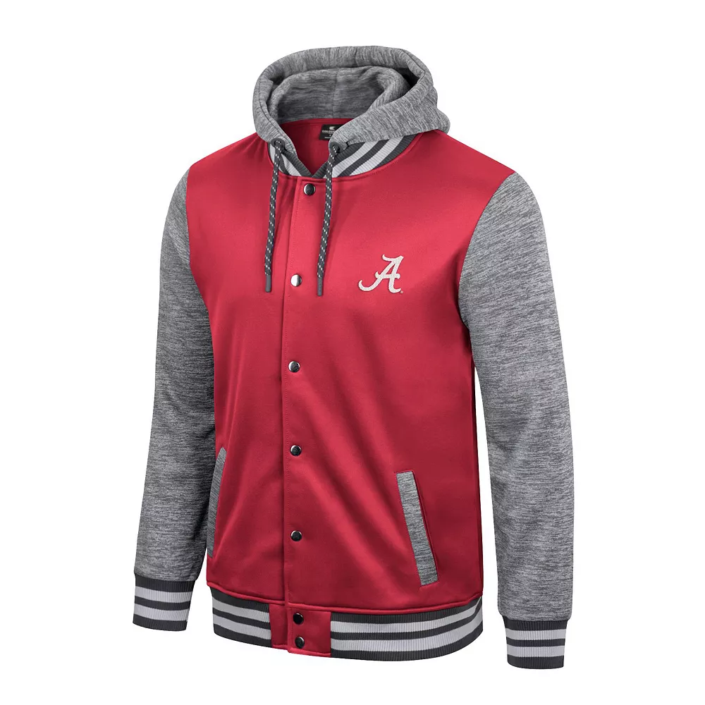 Men's Colosseum Crimson Alabama Crimson Tide Robinson Hoodie Full-Snap Jacket 3 Men's Colosseum Crimson Alabama Crimson Tide Robinson Hoodie Full-Snap Jacket - Image 3