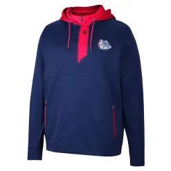 Men's Colosseum Navy Gonzaga Bulldogs Luge 3.0 Quarter-Zip Hoodie -Colosseum shop 6111963 ALT2