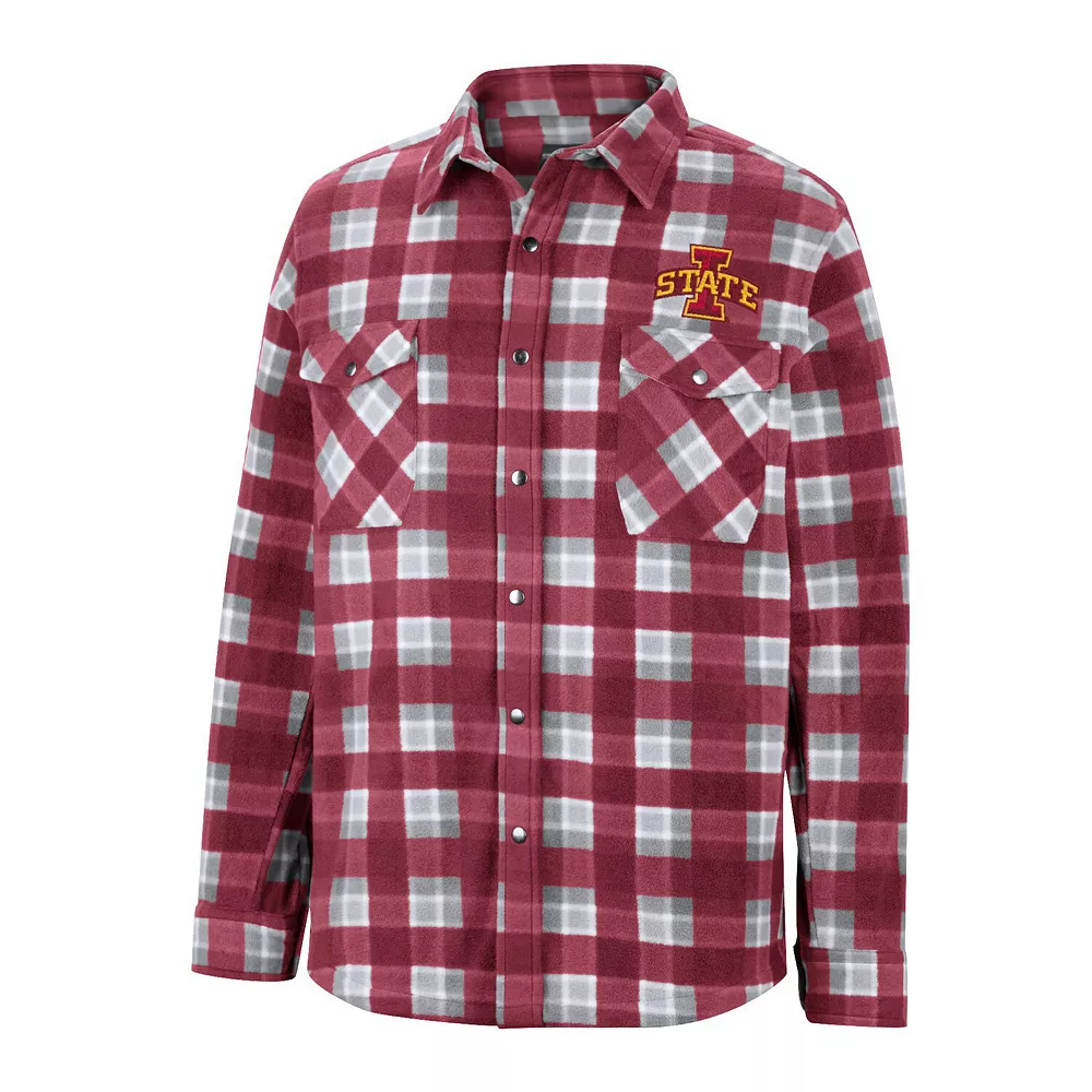 Men's Colosseum Cardinal/White Iowa State Cyclones Ellis Plaid Full-Snap Shirt Jacket 3 Men's Colosseum Cardinal/White Iowa State Cyclones Ellis Plaid Full-Snap Shirt Jacket - Image 3
