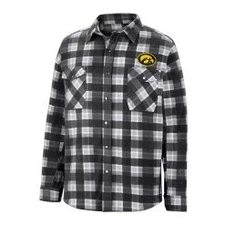 Men's Colosseum Black/White Iowa Hawkeyes Ellis Plaid Full-Snap Shirt Jacket -Colosseum shop 6114081 ALT2