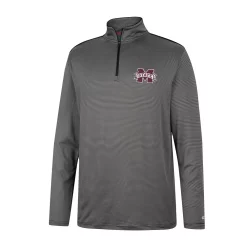 Men's Colosseum Charcoal Mississippi State Bulldogs Logo Quarter-Zip Windshirt -Colosseum shop 6126151 ALT2