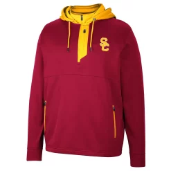 Men's Colosseum Cardinal USC Trojans Luge 3.0 Quarter-Zip Hoodie -Colosseum shop 6127156 ALT2