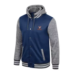 Men's Colosseum Navy Virginia Cavaliers Robinson Hoodie Full-Snap Jacket -Colosseum shop 6128804 ALT2