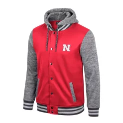 Men's Colosseum Scarlet Nebraska Huskers Robinson Hoodie Full-Snap Jacket -Colosseum shop 6156093 ALT2