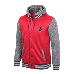 Men's Colosseum Red NC State Wolfpack Robinson Hoodie Full-Snap Jacket -Colosseum shop 6156108 ALT2