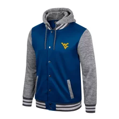 Men's Colosseum Navy West Virginia Mountaineers Robinson Hoodie Full-Snap Jacket -Colosseum shop 6156394 ALT2