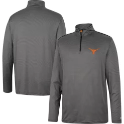 Men's Colosseum Charcoal Texas Longhorns Logo Quarter-Zip Windshirt