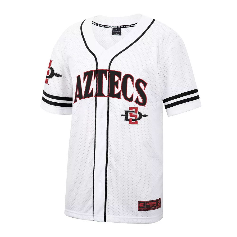 Men's Colosseum White San Diego State Aztecs Free-Spirited Full-Button Baseball Jersey 3 Men's Colosseum White San Diego State Aztecs Free-Spirited Full-Button Baseball Jersey - Image 3