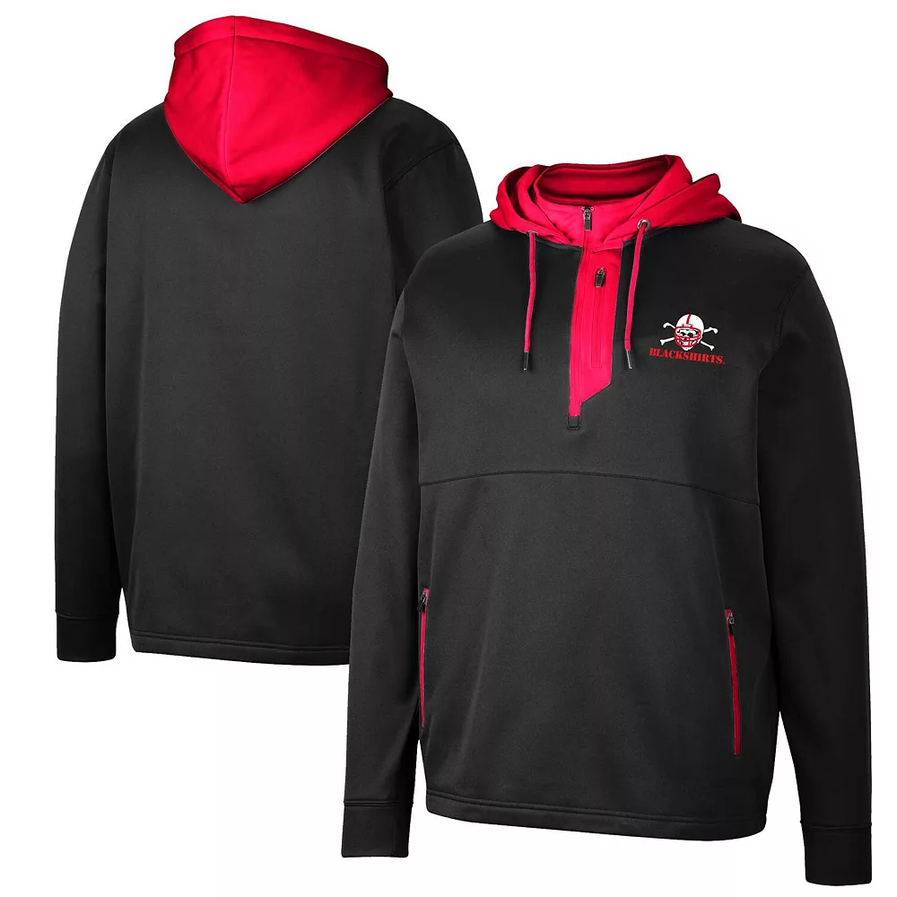 Men's Colosseum Black Nebraska Huskers Luge 3.0 Quarter-Zip Hoodie 1 Men's Colosseum Black Nebraska Huskers Luge 3.0 Quarter-Zip Hoodie