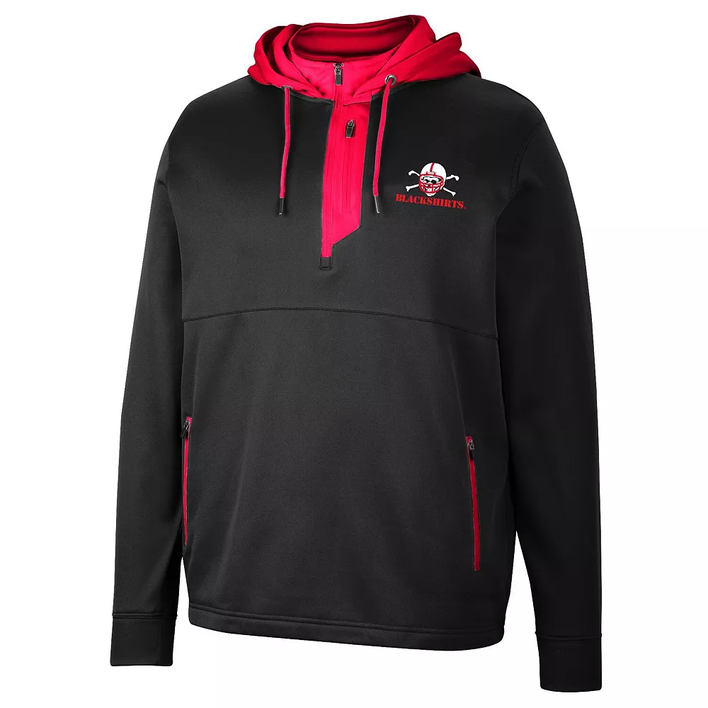 Men's Colosseum Black Nebraska Huskers Luge 3.0 Quarter-Zip Hoodie 3 Men's Colosseum Black Nebraska Huskers Luge 3.0 Quarter-Zip Hoodie - Image 3