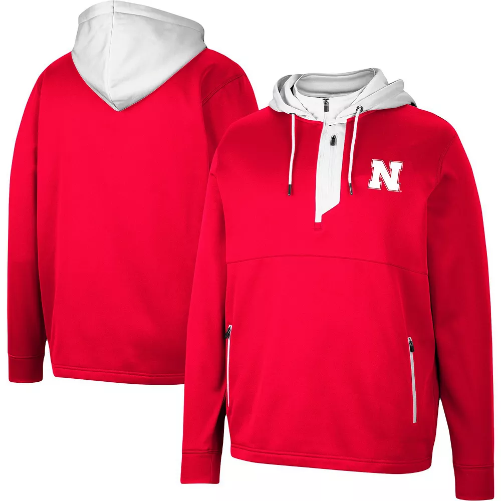 Men's Colosseum Scarlet Nebraska Huskers Luge 3.0 Quarter-Zip Hoodie 2 Men's Colosseum Scarlet Nebraska Huskers Luge 3.0 Quarter-Zip Hoodie - Image 2