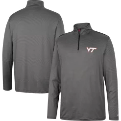 Men's Colosseum Charcoal Virginia Tech Hokies Logo Quarter-Zip Windshirt