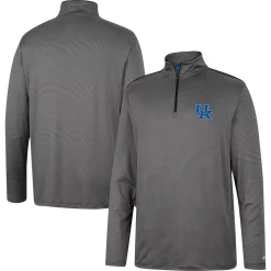 Men's Colosseum Charcoal Kentucky Wildcats Logo Quarter-Zip Windshirt