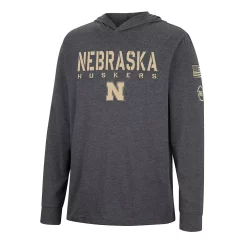 Men's Colosseum Charcoal Nebraska Huskers Team OHT Military Appreciation Hoodie Long Sleeve T-Shirt -Colosseum shop 6163287 ALT2