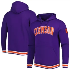 Men's Colosseum Purple Clemson Tigers Varsity Arch Pullover Hoodie